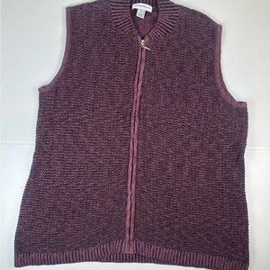 Christopher & Banks Women’s Zip Front Knit Sweater Vest XL